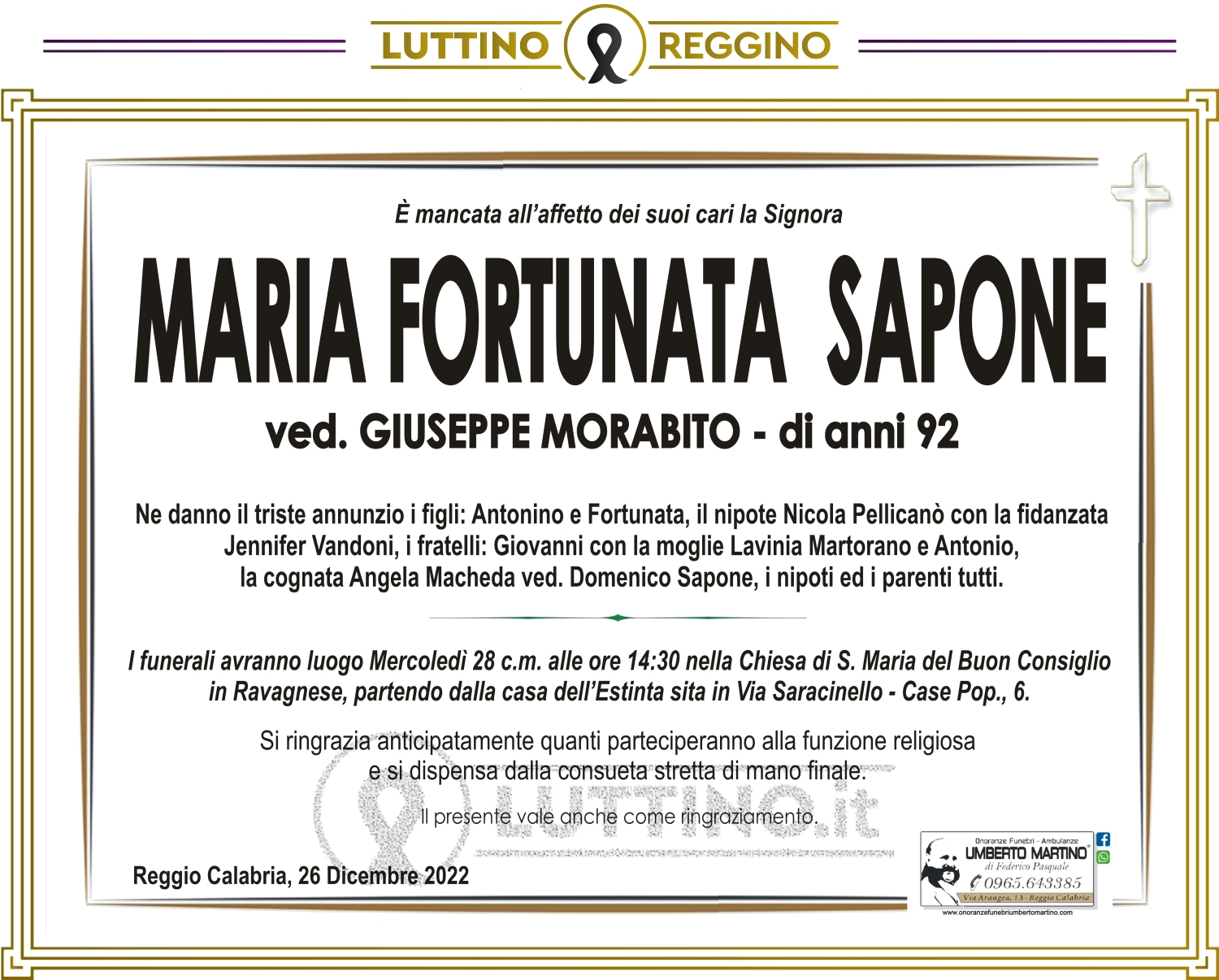 Maria Fortunata  Sapone 